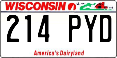 WI license plate 214PYD