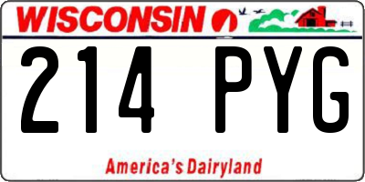 WI license plate 214PYG