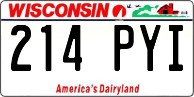 WI license plate 214PYI