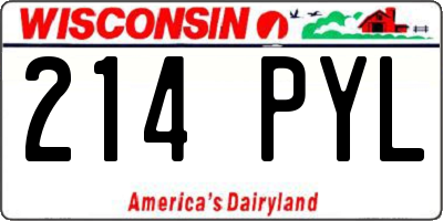 WI license plate 214PYL