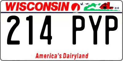 WI license plate 214PYP