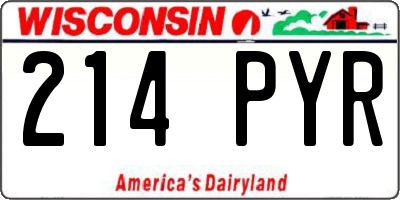WI license plate 214PYR