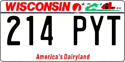 WI license plate 214PYT