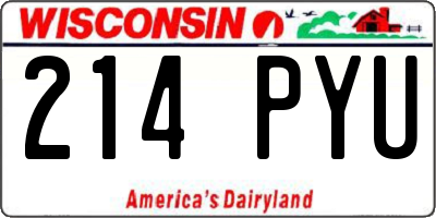 WI license plate 214PYU
