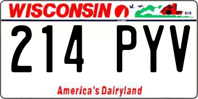 WI license plate 214PYV