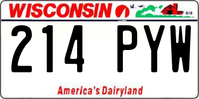 WI license plate 214PYW