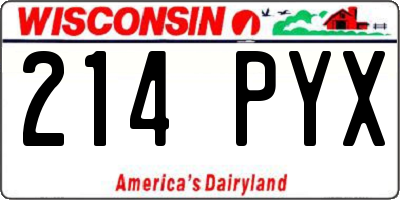 WI license plate 214PYX