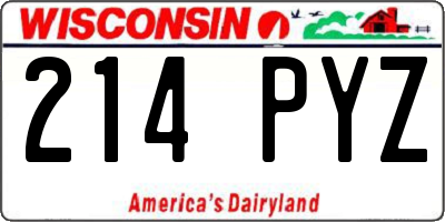 WI license plate 214PYZ