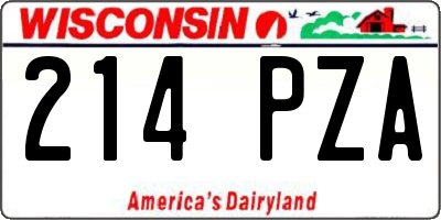 WI license plate 214PZA