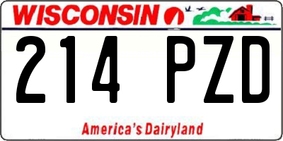 WI license plate 214PZD