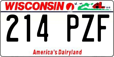 WI license plate 214PZF