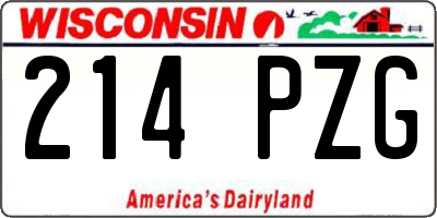 WI license plate 214PZG