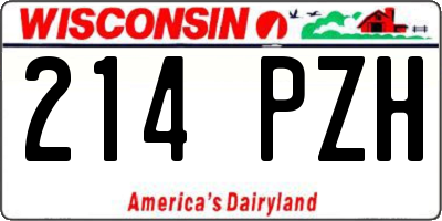 WI license plate 214PZH