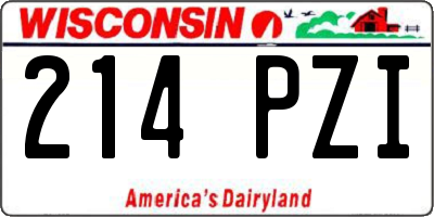 WI license plate 214PZI