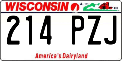 WI license plate 214PZJ