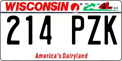 WI license plate 214PZK
