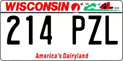 WI license plate 214PZL