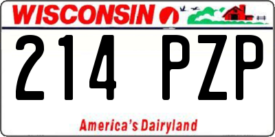 WI license plate 214PZP