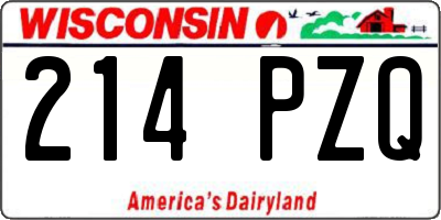 WI license plate 214PZQ
