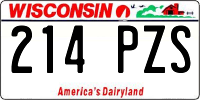 WI license plate 214PZS