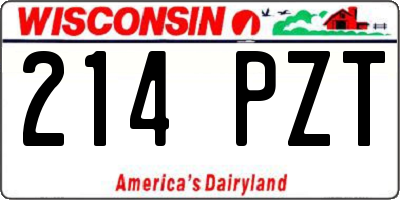 WI license plate 214PZT