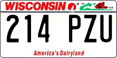 WI license plate 214PZU