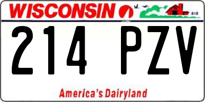 WI license plate 214PZV