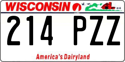 WI license plate 214PZZ