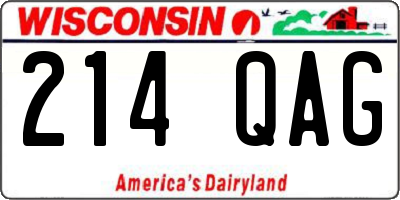 WI license plate 214QAG
