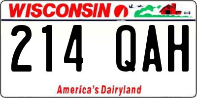 WI license plate 214QAH