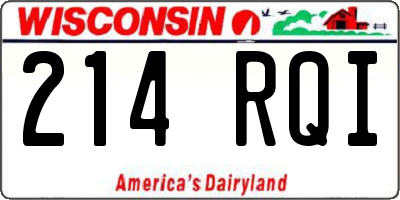 WI license plate 214RQI