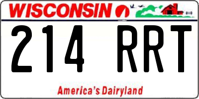 WI license plate 214RRT