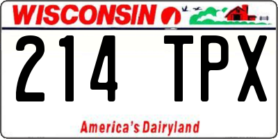 WI license plate 214TPX