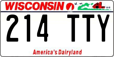 WI license plate 214TTY