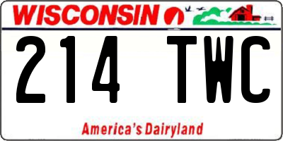 WI license plate 214TWC