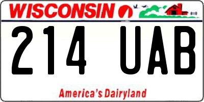 WI license plate 214UAB