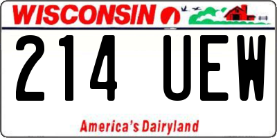 WI license plate 214UEW