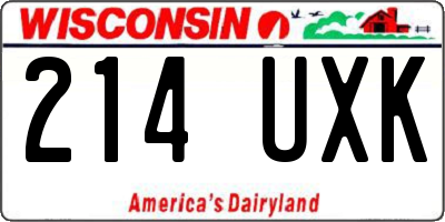 WI license plate 214UXK