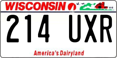 WI license plate 214UXR