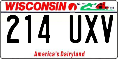 WI license plate 214UXV