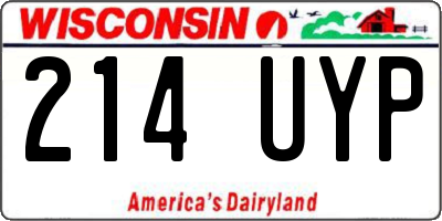 WI license plate 214UYP