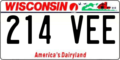 WI license plate 214VEE
