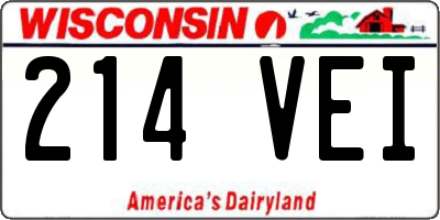 WI license plate 214VEI