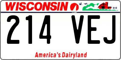 WI license plate 214VEJ