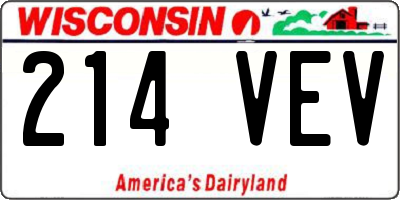WI license plate 214VEV