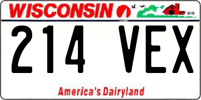 WI license plate 214VEX