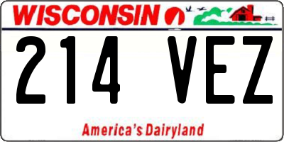 WI license plate 214VEZ