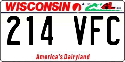 WI license plate 214VFC