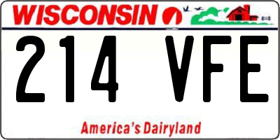 WI license plate 214VFE