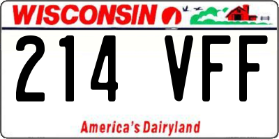 WI license plate 214VFF